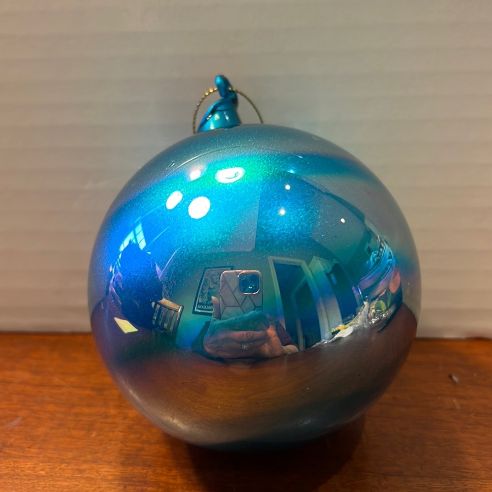 Vintage Teal Mercury Glass Christmas Ornaments